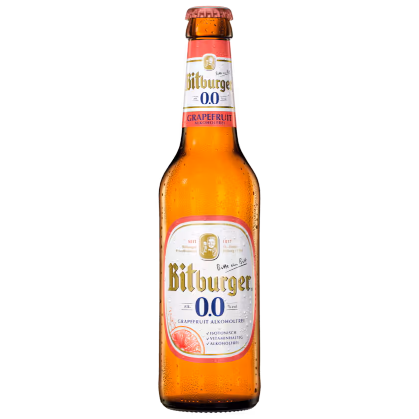 Bitburger Grapefruit 0,0% alkoholfrei 0,33l MEHRWEG