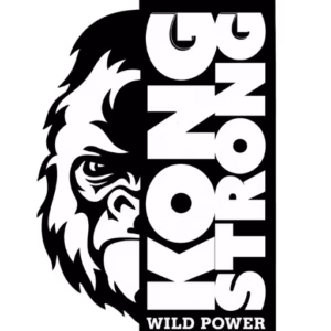 Kong Strong Logo mit Gorilla und Wild-Power-Schriftzug