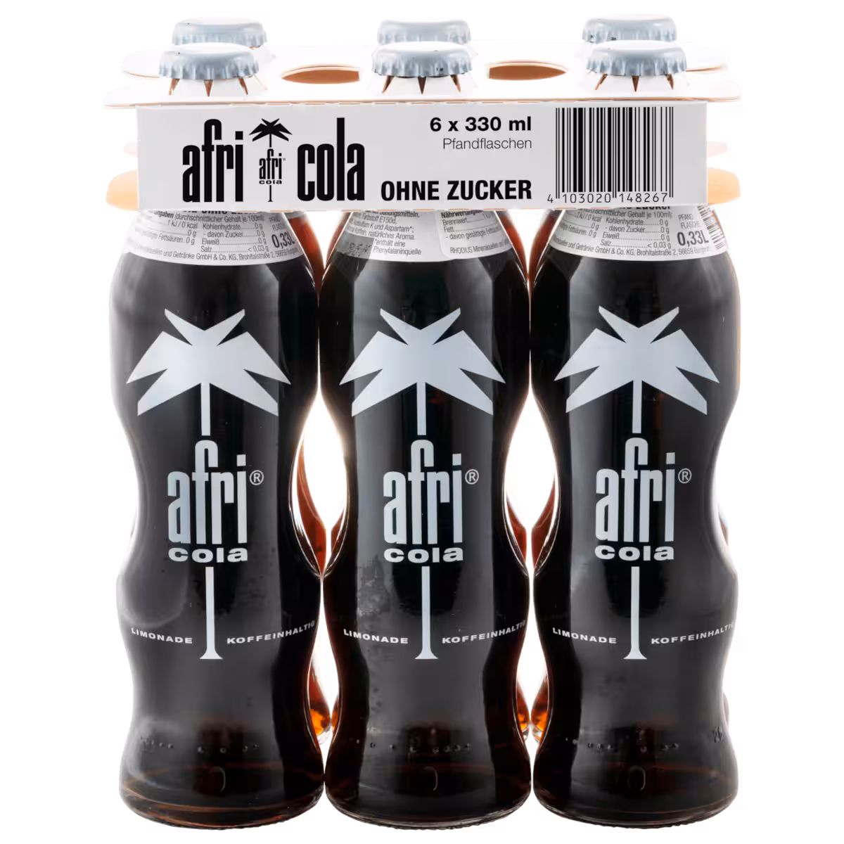 Afri Cola ohne Zucker 6×0,33l MEHRWEG
