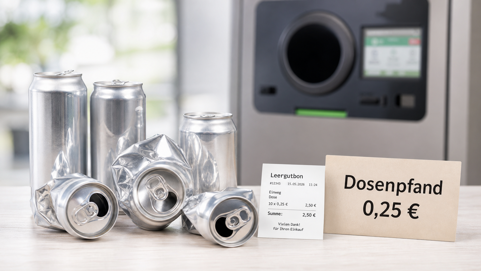 Dosenpfand: Getränkedosen zurückgeben und 25 Cent Pfand erhalten