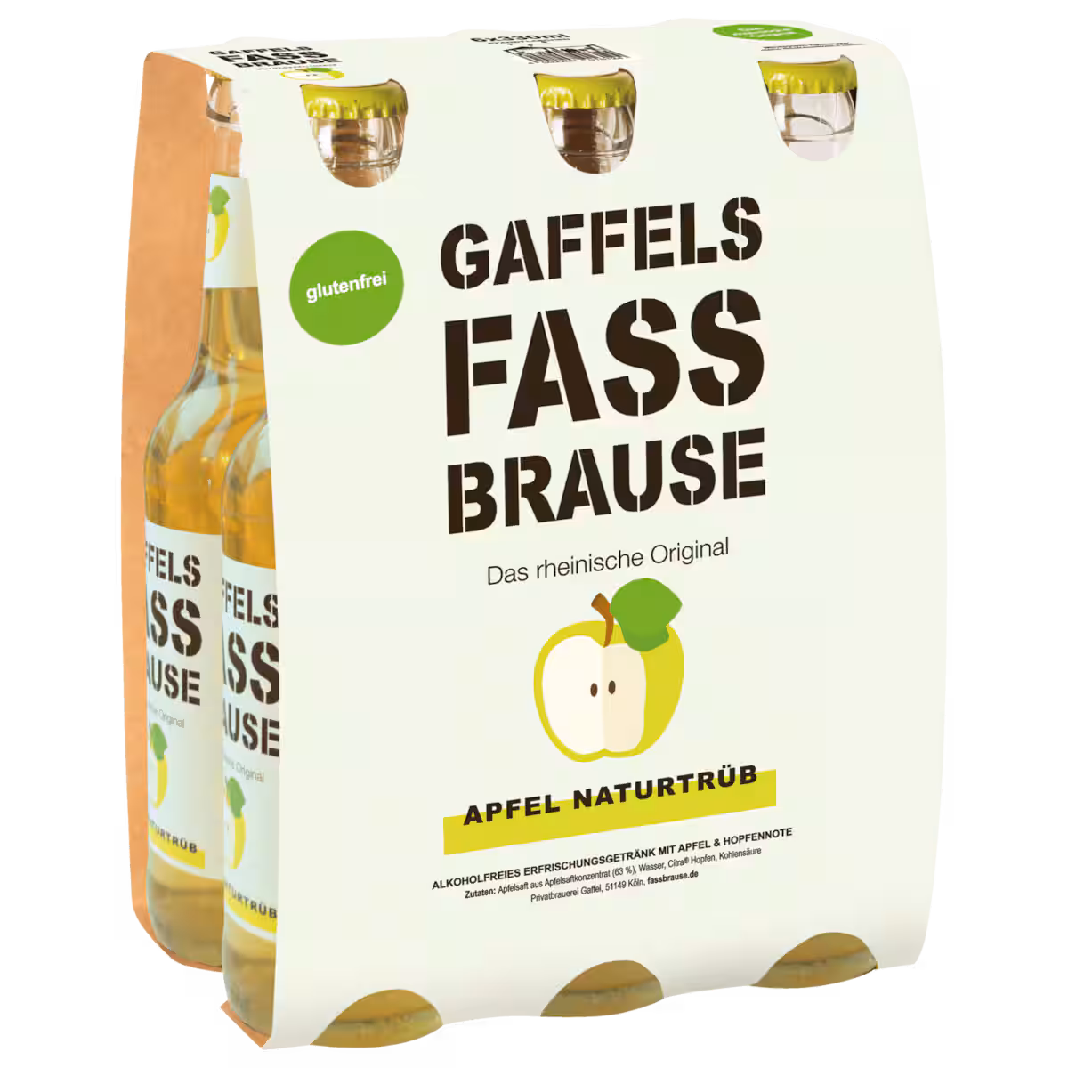Gaffels Fassbrause Apfel naturtrüb 6×0,33l MEHRWEG