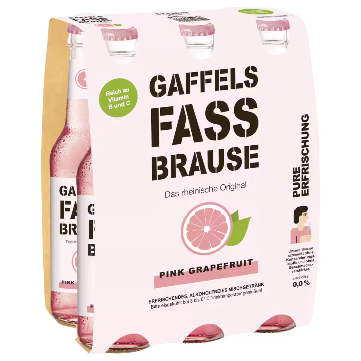 Gaffels Fassbrause Pink Grapefruit 6×0,33l MEHRWEG