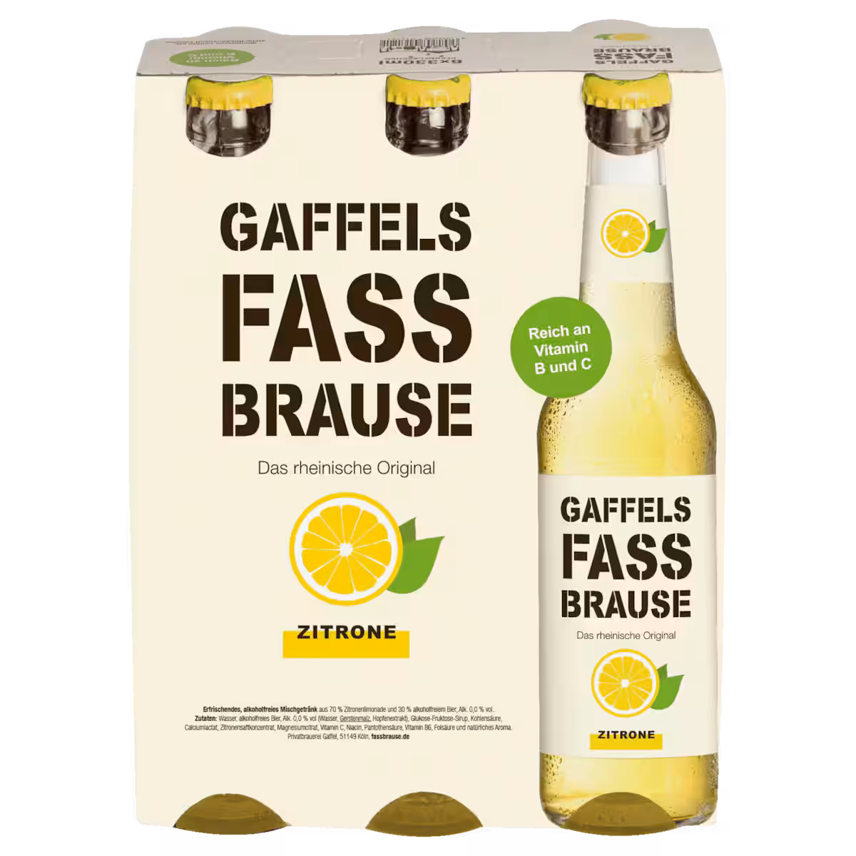 Gaffels Fassbrause Zitrone 6×0,33l MEHRWEG